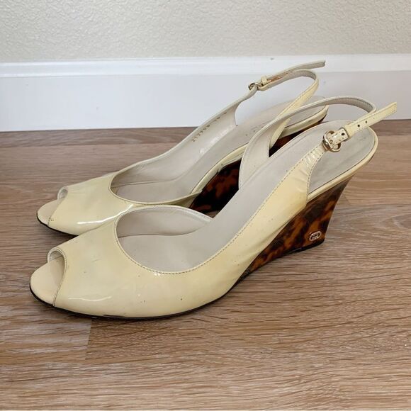 Rare Gucci Size 10 Patent Leather Leopard Peep-Toe Heels - Picture 1 of 13